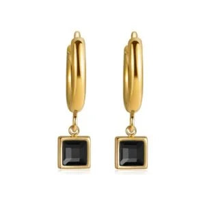 Fashion Zircon Water Drop Small Hoop Earrings
